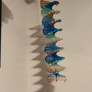 Blue and Gold Spiral Hanging Art